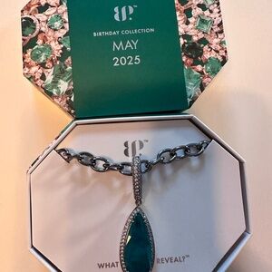 Bomb party may collection BP Green and Silver Necklace with Emerald Pendant